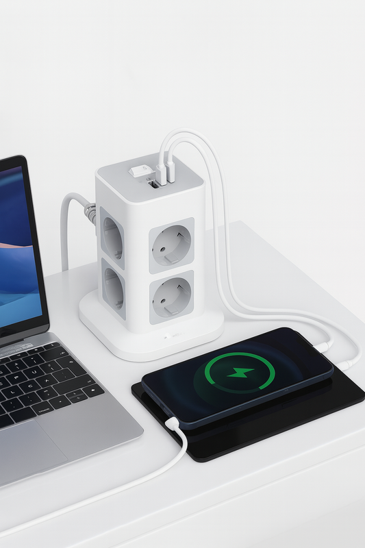 Veloria PowerTower™ – Smart vertikalt grenuttag med USB och Typ-C