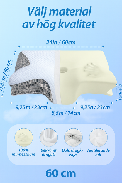 Veloria™ ErgoRest – Ergonomisk minnesskumkudde för avslappnad sömn