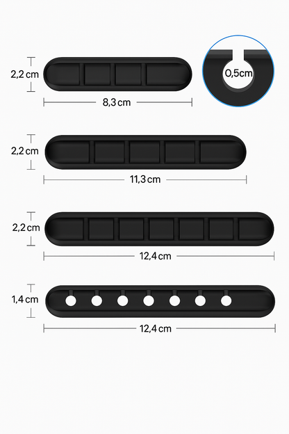 Veloria™ KabelOrdning – Självhäftande kabelhållare för skrivbord och hem